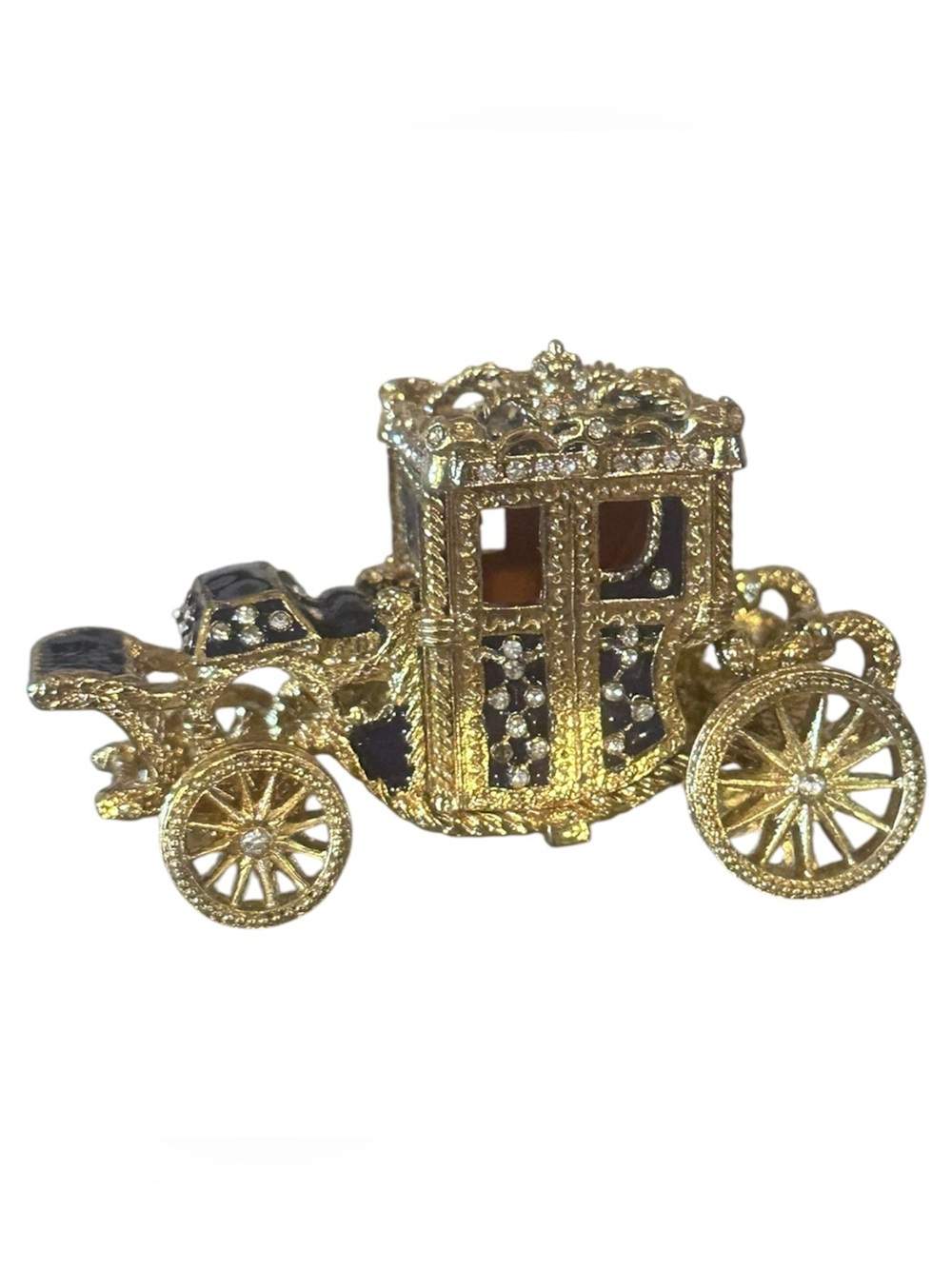 New Bejeweled Imperial Golden Carriage Trinket Box